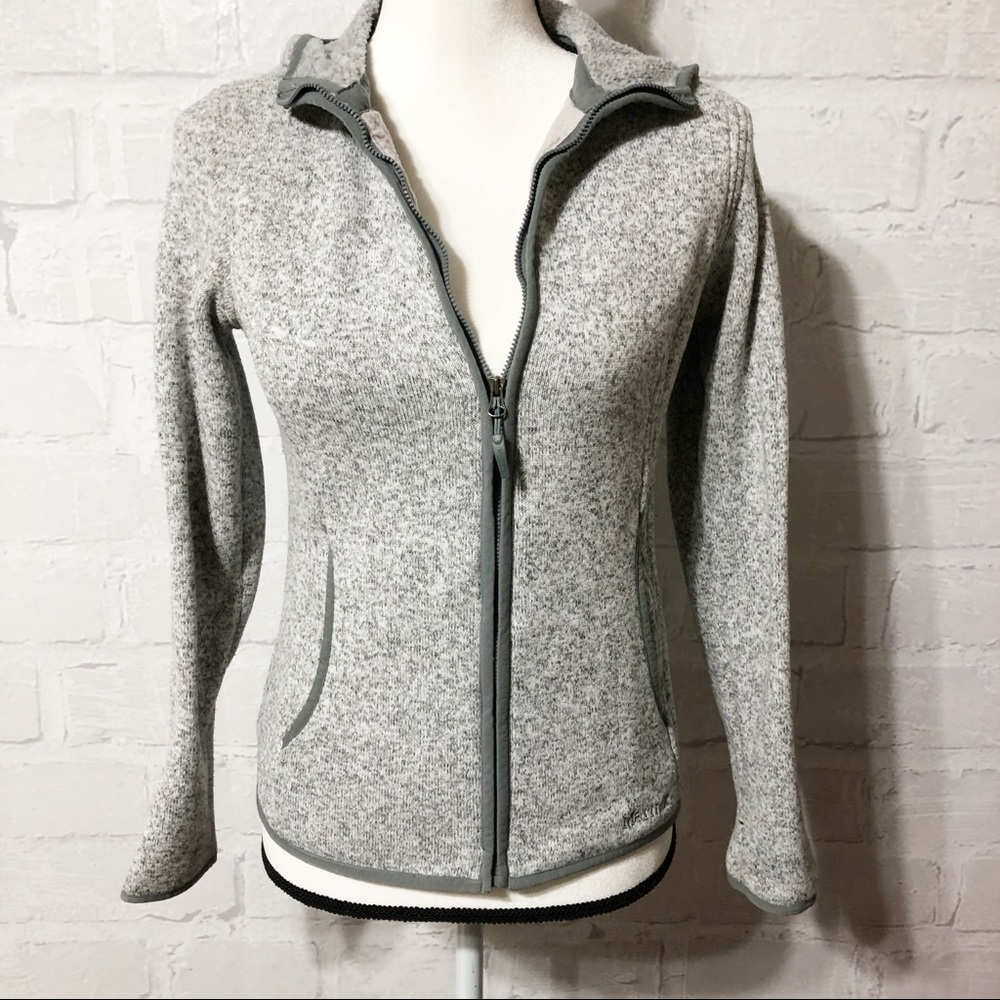 Marmot heathered grey zip hoodie. A50 - Picture 1 of 8